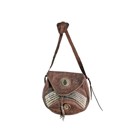 Vintage Genuine Leather Armadillo Crossbody Bag Handcrafted Tribal Style Bag - Picture 1 of 14